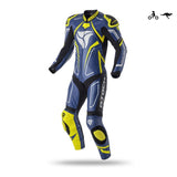 Conjunto de Motocicleta fabricado en cuero 1pieza R-Tech Rising Star Mix Azul/Amarillo