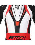 R-Tech Defender GP Combinaison en Cuir de Moto 1Pc Blanc/Noir/Rouge
